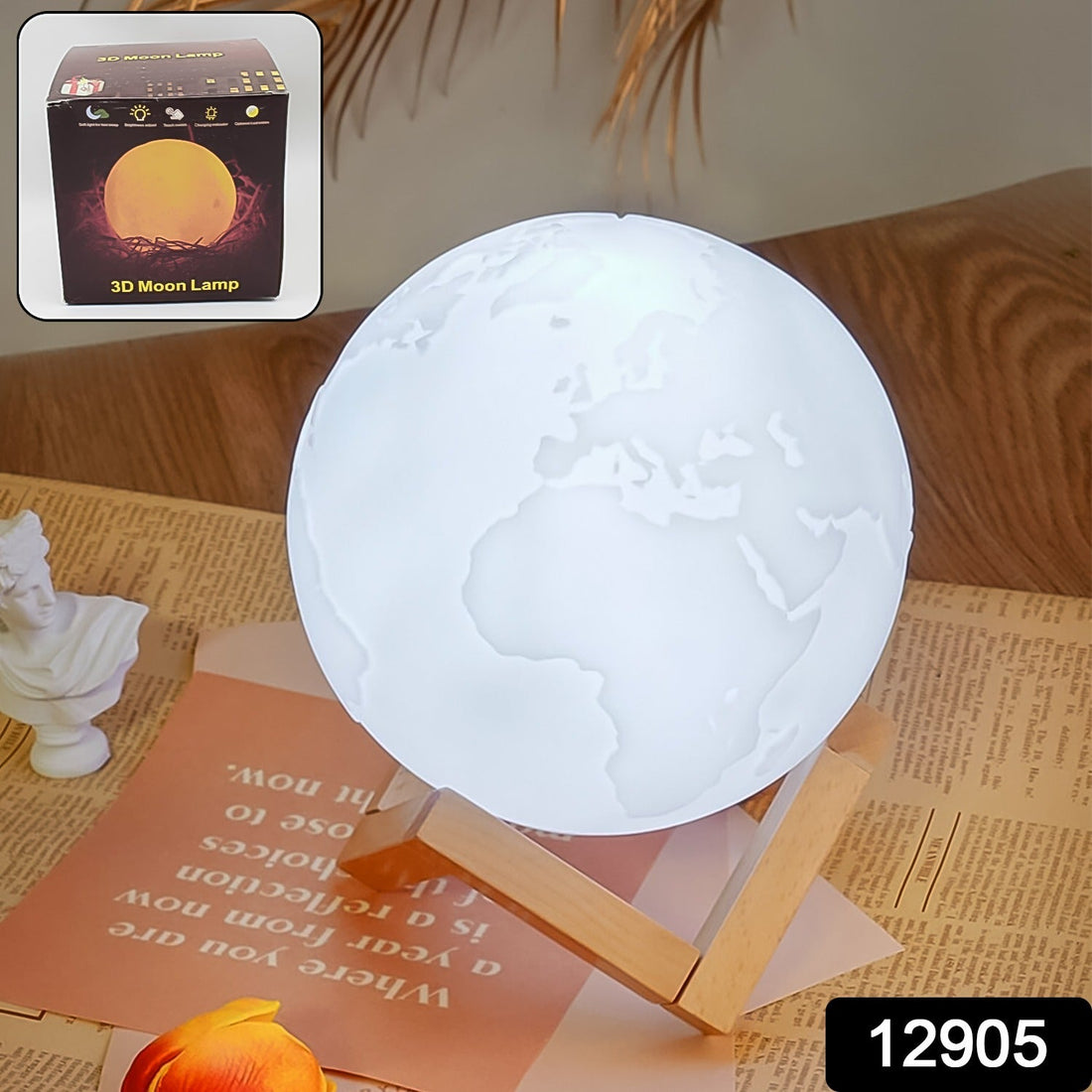 Battery Operated 3D Moon Night Lamp