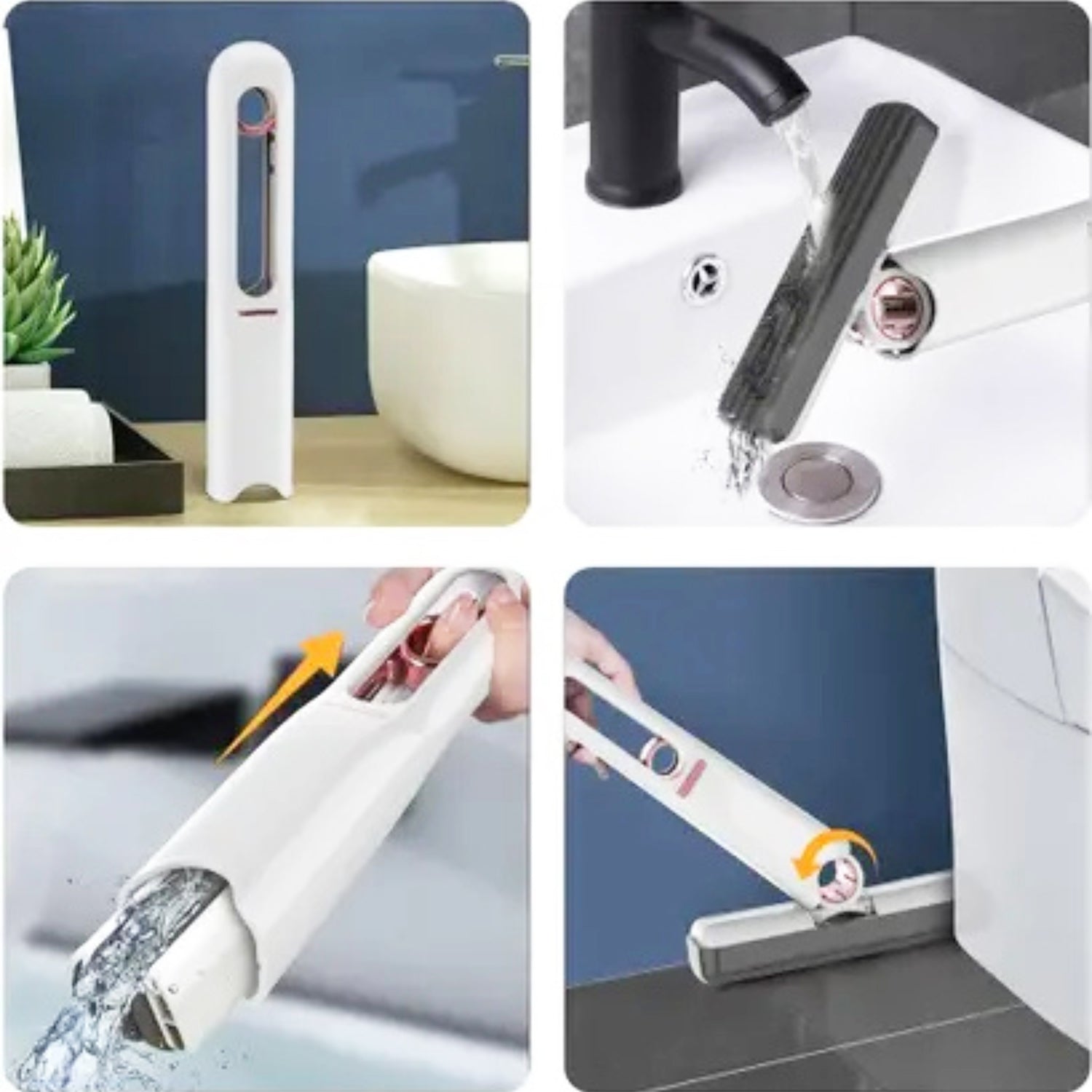 Portable Self-Squeeze Mini Mop – Strong Absorbent Mop for Bathroom & Kitchen